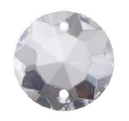 11/16" (18 mm) Clear Crystal Round Rose Jewel