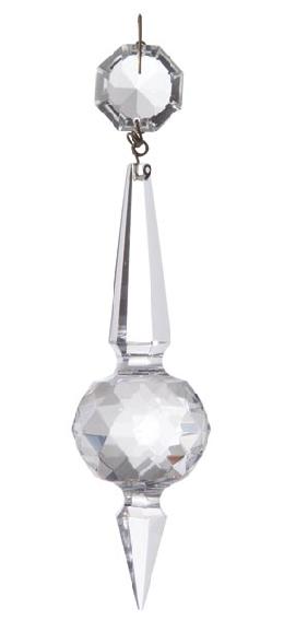 5 1/4" Magnum Prism with Clear Faceted Ball