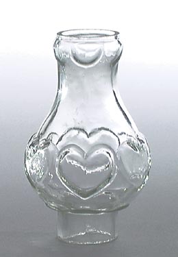 Miniatuire "Hearts" Clear Glass Chimney