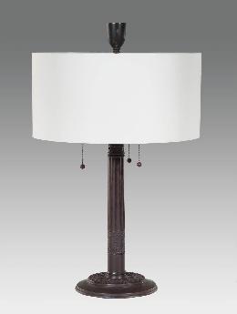 Retro Style Table Lamp with Shallow Drum Shade