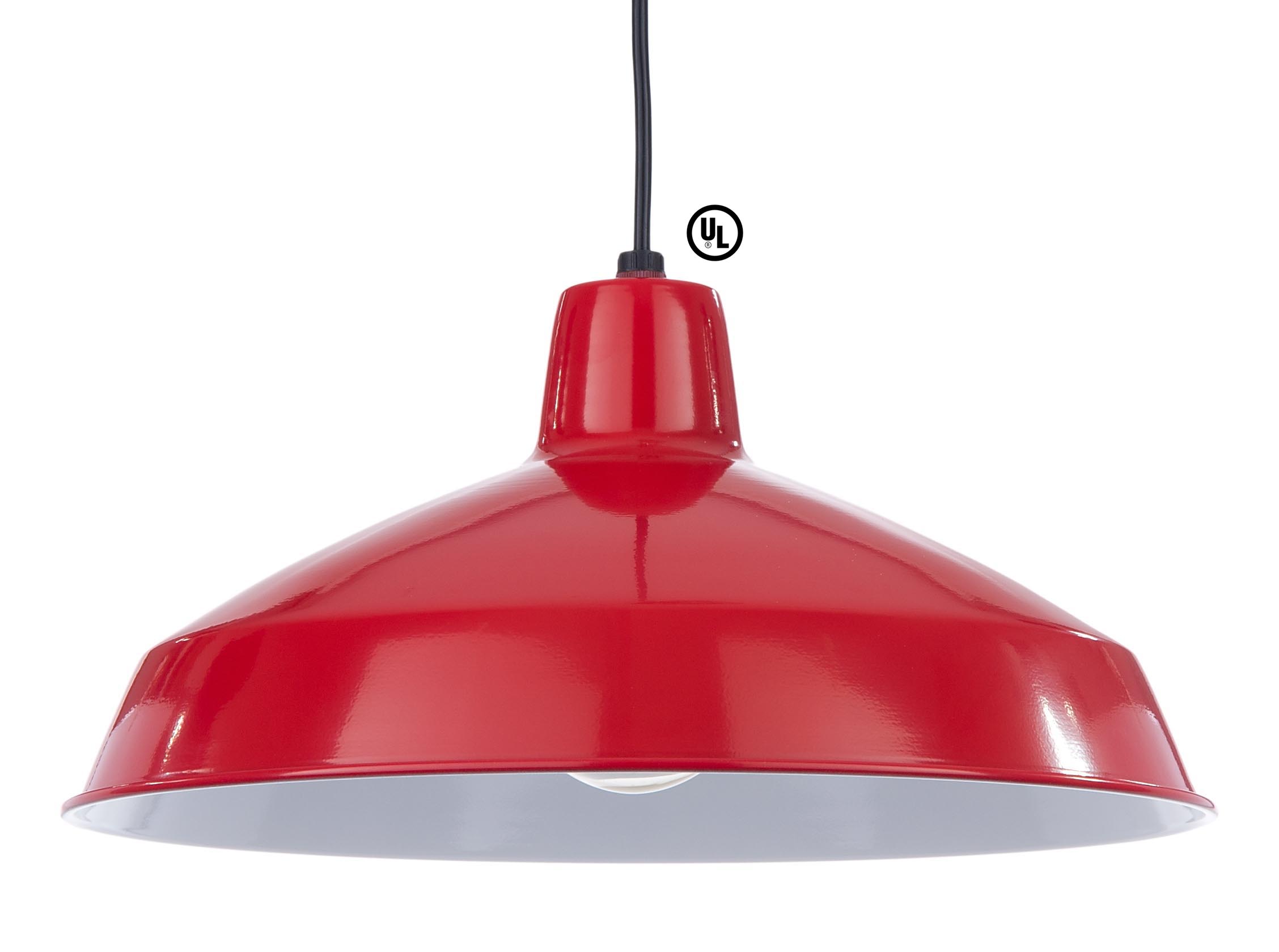 Industrial Style Metal Light Shade Pendant with Red Finish 69148R | B&P
