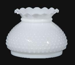 7" Opal Glass Hobnail Shade - Crimped Top