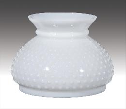 7" Clear Over Opal Glass Hobnail Shade - Plain Top