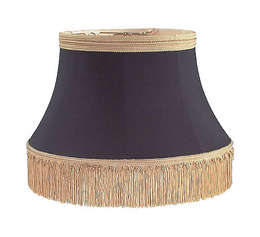 Black Floor Lamp Shallow Drum Shade - Tissue Shantung
