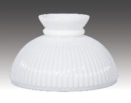 10" Clear Over Opal Glass, Ribbed Student Lamp Shade