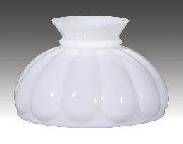 10" Clear Over Opal, Cased Glass Melon Lamp Shade