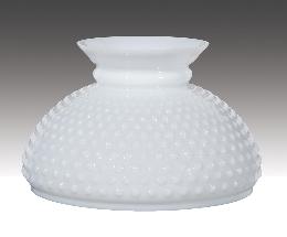 10" Clear Over Opal, Cased Glass Hobnail Shade, PlainTop