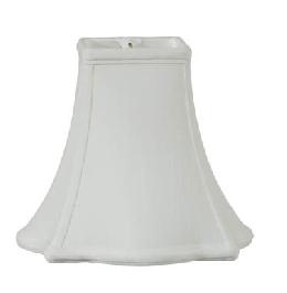 Off White Square Out Scallop Bell- Tissue Shantung