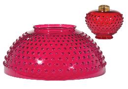 14" Cranberry Hobnail Dome Shade and Font