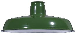 Green Enamel, Industrial Benjamin Style Metal Lamp Shade - 12 1/16" Dia.