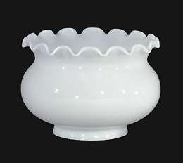Crimped Top Opal Glass Gas Shade