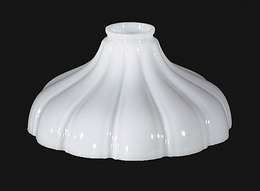 Extra Wide Opal Glass Sheffield Style Fixture Shade