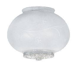 5" White Fancy Utility Style Glass Lamp Shade