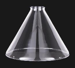 9" Clear Glass Deep Cone Shade, 2 1/4" fitter