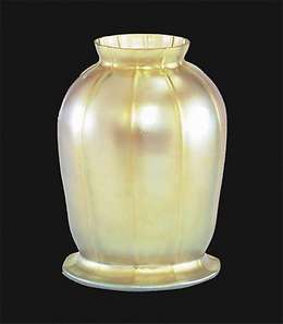 Gold Iridescent "Squash" Art Glass Shade