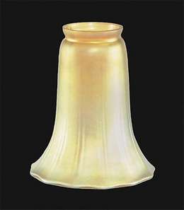 Gold Iridescent "Trumpet" Art Glass Shade
