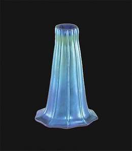 Blue Iridescent "Lily" Art Glass Shade