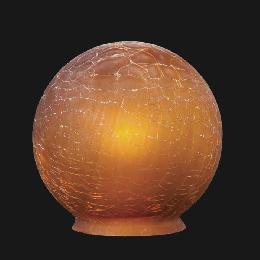 3 1/4" fitter, Amber Crackle Glass Art Deco Ball Globe or Lamp Shade