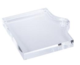 Rectangular Footed Clear Acrylic Lamp Bases with Off-set Hole