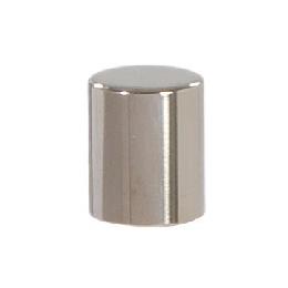 Short, Drum Style Brass Lamp Finial - Polished Nickel Finish, 5/8" ht.
