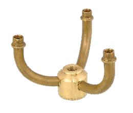 Solid Brass 3-Arm Cluster Body