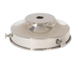 3-1/4" Fitter, Brass Lamp Shade Holder, 1-1/8" tall, has 7/16" Center Hole that Slips 1/8IP. Polished Nickel Finish