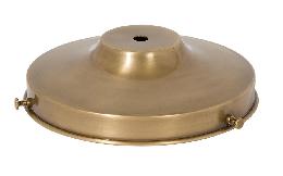 6" Fitter, Brass Lamp Shade Holder, 1-3/4" tall, has 7/16" Center Hole that Slips 1/8IP. Antique Brass Finish