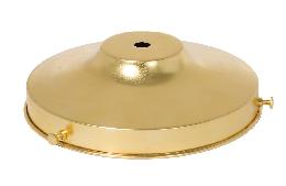 6" Fitter, Unfinished Brass Lamp Shade Holder, 1-3/4" tall, has 7/16" Center Hole that Slips 1/8IP