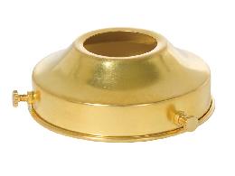3-1/4" Fitter, Unfinished Brass Lamp Shade Holder w/1.388" dia. Center Hole to SLIP UNO Threaded Socket