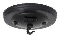 5" Dia. Satin Black Finish Canopy Kit with Convenience Outlet, 10lb Max