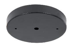 Modern Steel Ceiling Canopy or Back Plate, 5-1/8" dia. with  1/8 IP slip center hole and 2 bar holes, Satin Black Finish