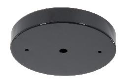 Modern Steel Ceiling Canopy or Back Plate, 5-1/8" dia. with  1/8 IP slip center hole and 2 bar holes, Gloss Black Finish