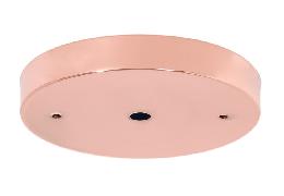 Modern Steel Ceiling Canopy or Back Plate, 5-1/8" dia. with  1/8 IP slip center hole and 2 bar holes, Polished Copper Finish