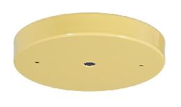 Modern Steel Ceiling Canopy or Back Plate, 5-1/8" dia. with  1/8 IP slip center hole and 2 bar holes, Harvest Gold Finish