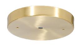 Modern Brass Ceiling Canopy or Back Plate, 5-1/8" dia. with  1/8 IP slip center hole and 2 bar holes, Satin Brass Finish