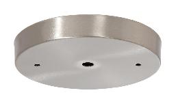 Modern Steel Ceiling Canopy or Back Plate, 5-1/8" dia. with  1/8 IP slip center hole and 2 bar holes, Satin Nickel Finish