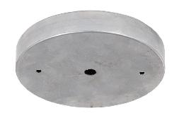 Modern Steel Ceiling Canopy or Back Plate, 5-1/8" dia. with  1/8 IP slip center hole and 2 bar holes, Unfinished Steel