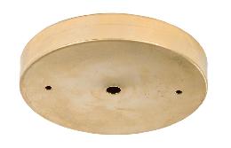Modern Brass Ceiling Canopy or Back Plate, 5-1/8" dia. with  1/8 IP slip center hole and 2 bar holes, Unfinished Brass 