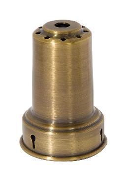 Brass Bead-Chain Lamp Shade Holder, Made for Standard (E-26) Keyless Lamp Sockets. 3-3/8" ht., Antique Brass Finish