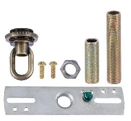 Screw Collar Ceiling Canopy Hardware Mounting Kit, Antique Brass Finish