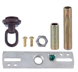 Screw Collar Ceiling Canopy Hardware Mounting Kit, Antique Bronze Finish