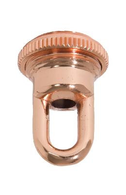 Polished Copper Finish Brass Cast Screw Collar Loop with Seating Ring, 1/4F