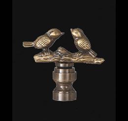 Two Birds Cast Metal with Antique Brass