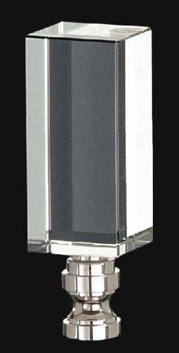 Clear Acrylic Lamp Finial w/Nickel or Brass Base
