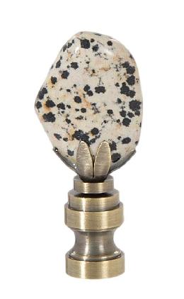 Stone Lamp Finial, Dalmation Jasper, 2 1/2" ht.