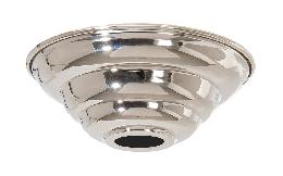 5" Diameter Polished Nickel Finish Spun Brass Beehive Lamp Canopy