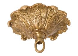 5" Diameter Antique Brass Finish Cast Brass Decorative Lamp Canopy with Hardware Kit