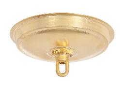 6-1/4" Diameter Unfinished Flat Dome Shaped Brass Canopy with Mounting Hardware Kit 