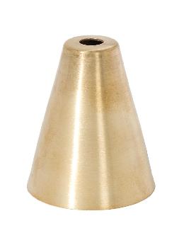  2-3/8" Tall Cone Shaped Stamped Unfinished Brass Socket Cup, Candelabra Size, 1/8 IP
