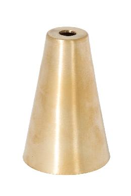 3-3/8" Tall Unfinished Brass Cone Socket Cup, 1/8 IP Slip 